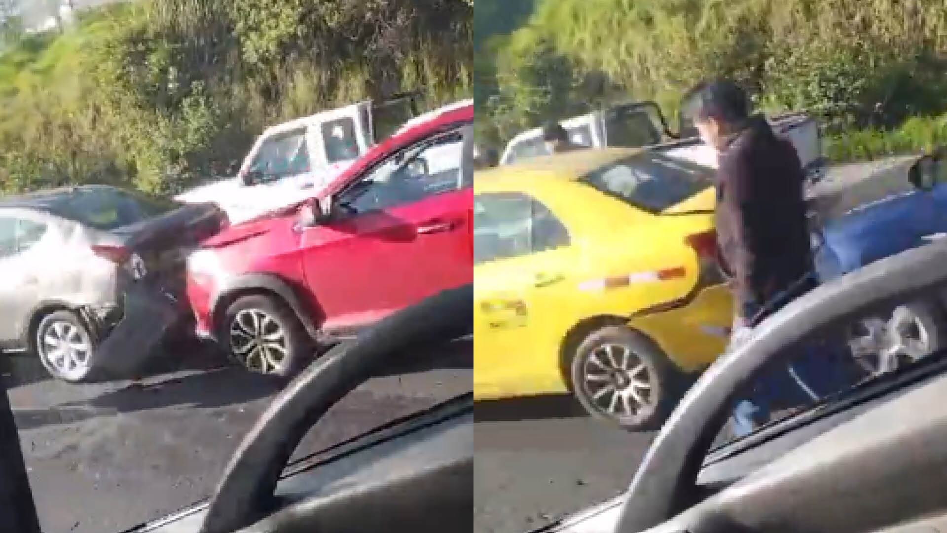 Conductor se dio a la fuga luego de causar un choque múltiple en la Simón Bolívar, Quito