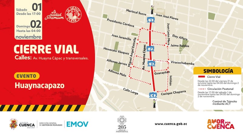 Cierre viales en Cuenca por sus fiestas