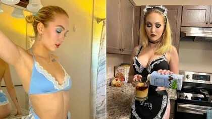 Sammi, una modelo de OnlyFans, reveló que le va muy bien limpiando casas con poca ropa.