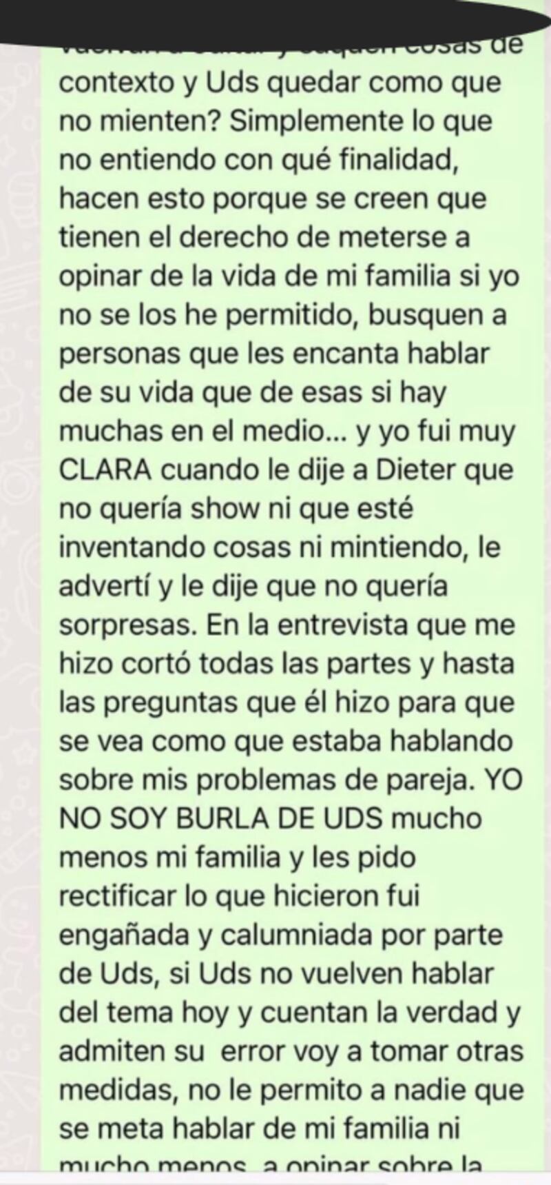 Capturas de chats entre Leonardo Quezada y Julissa Jiménez