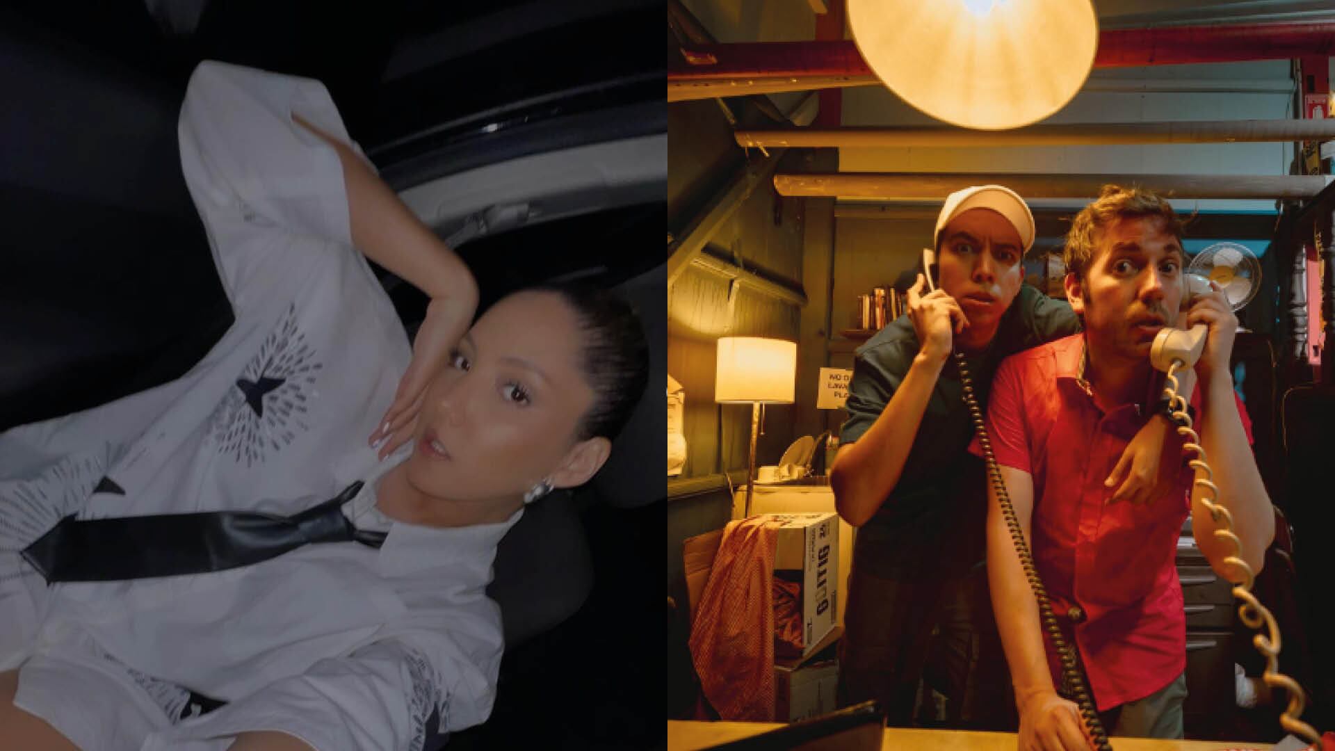 Víctor Aráuz, Álex Vizuete y Gigi Mieles