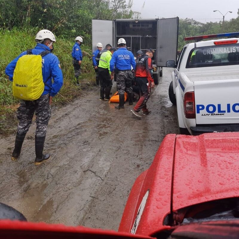 La mujer cayó junto a su hijo