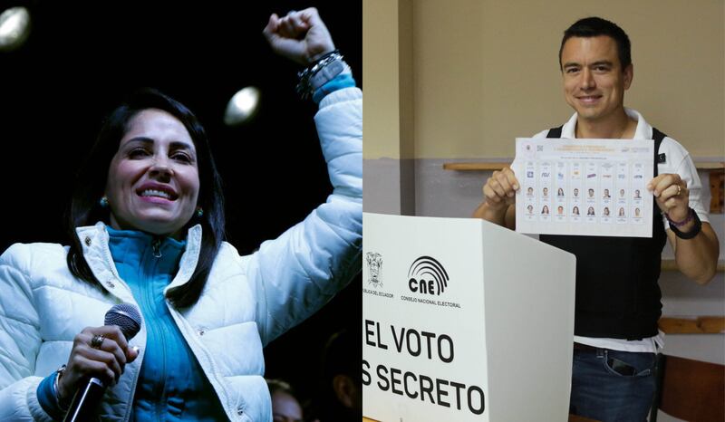 Luisa González y Daniel Noboa