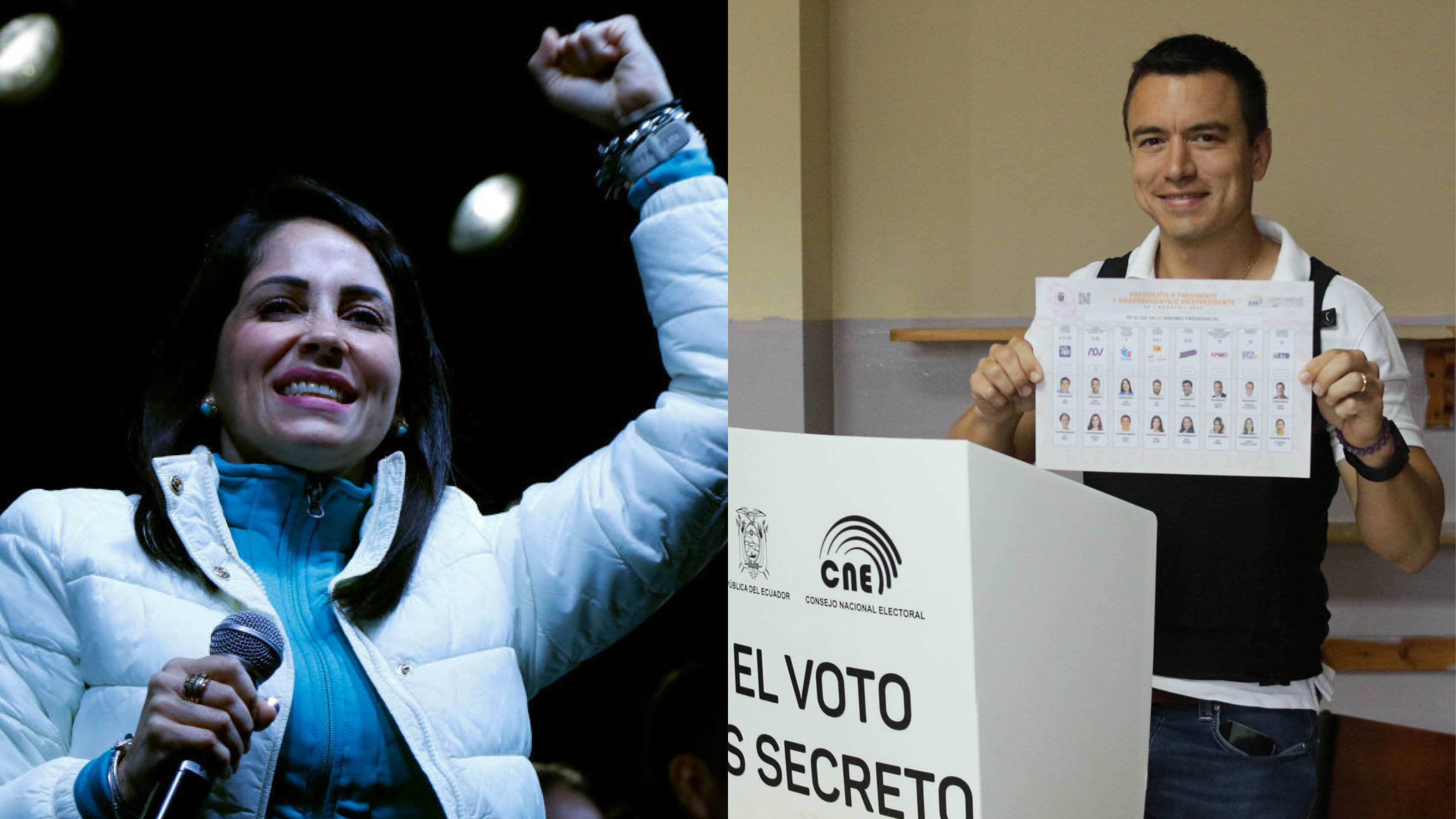 Luisa González y Daniel Noboa