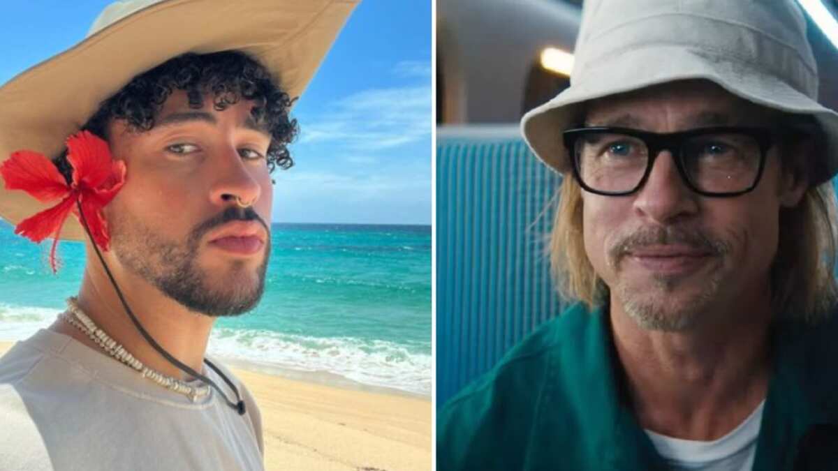 Brad Pitt posó con Bad Bunny en el estreno de Bullet Train