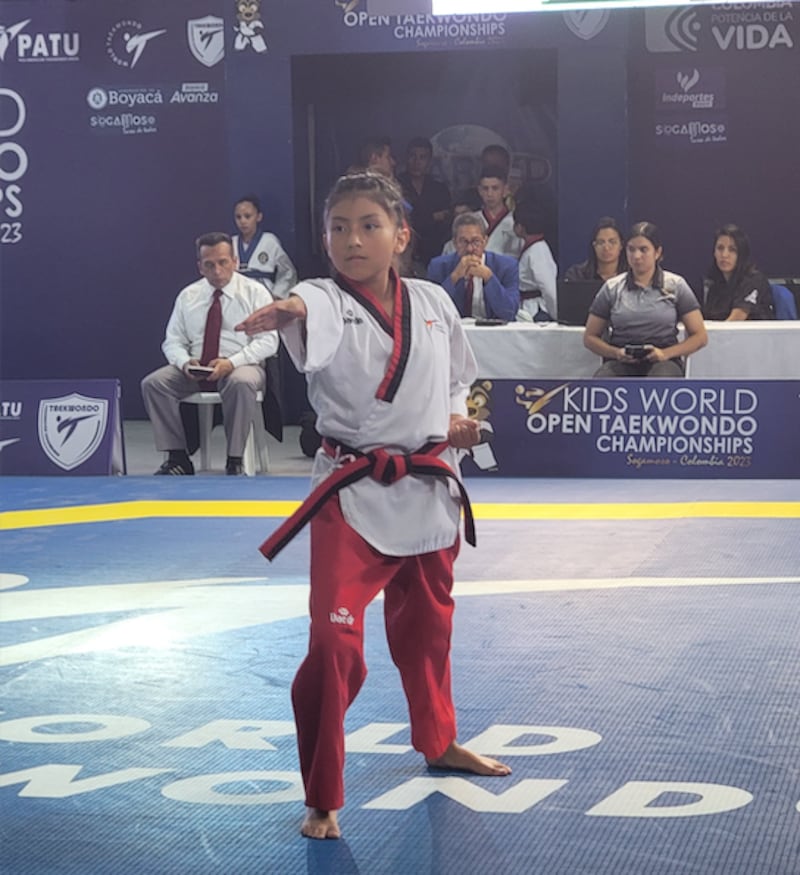 Anahí Peralta en el Kids World Open Taekwondo Championships 2023