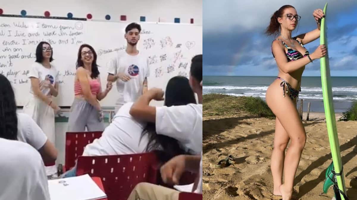 Las fotos de la bella maestra que se viralizó por bailar para TikTok con sus alumnos