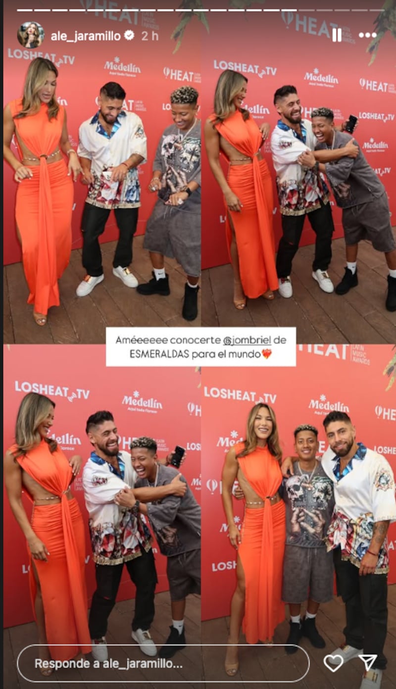 Jombriel y Alejandra Jaramillo en los premios Heat
