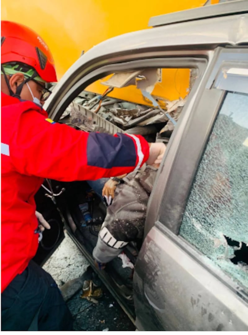 Accidente de tránsito en Otavalo.