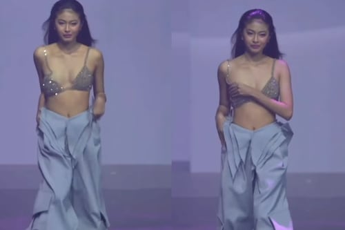 Video: Modelo sufre percance en pasarela pero su reacción se vuelve viral