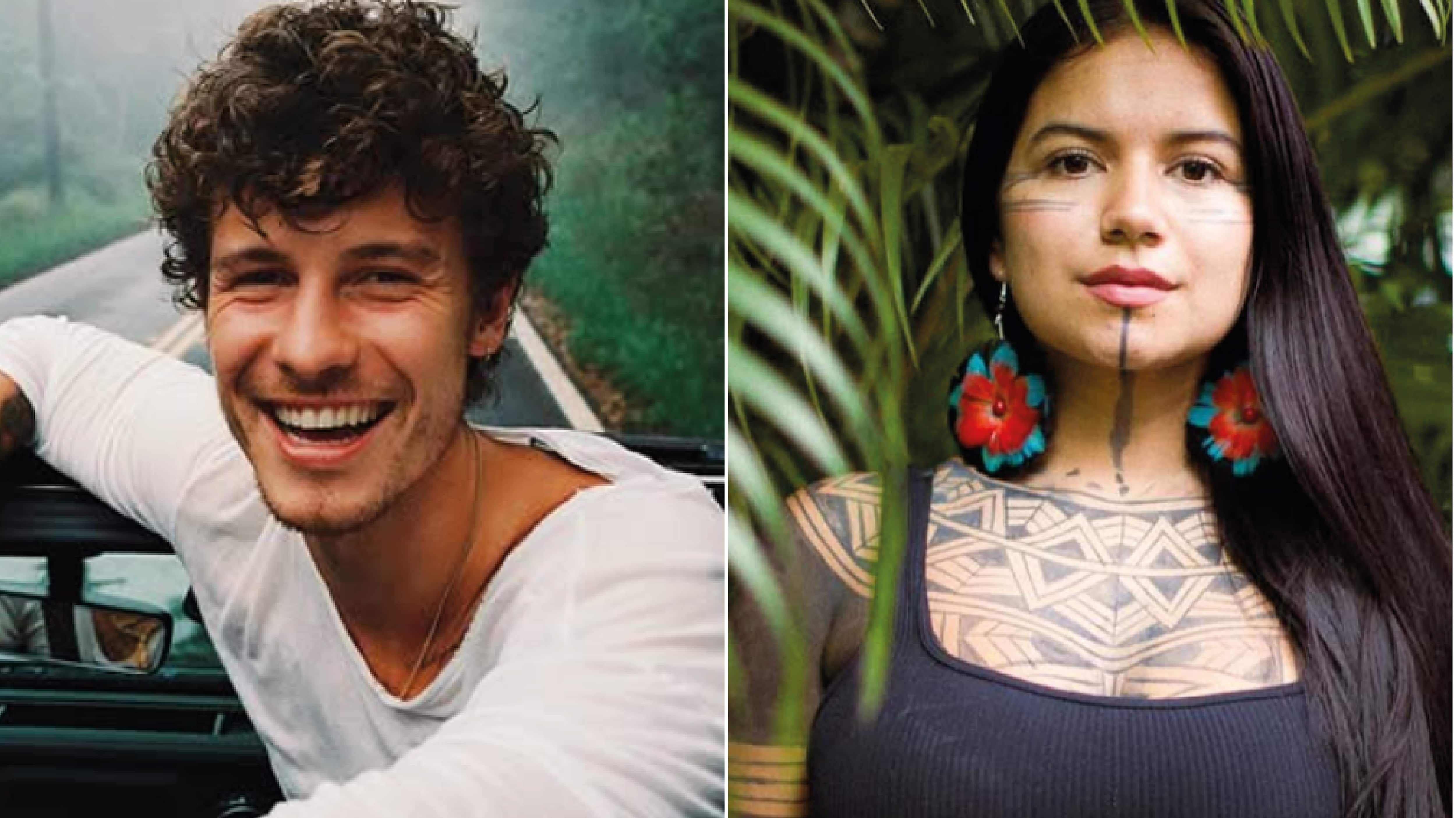 Shawn Mendes y la ecuatoriana Helena Gualinga