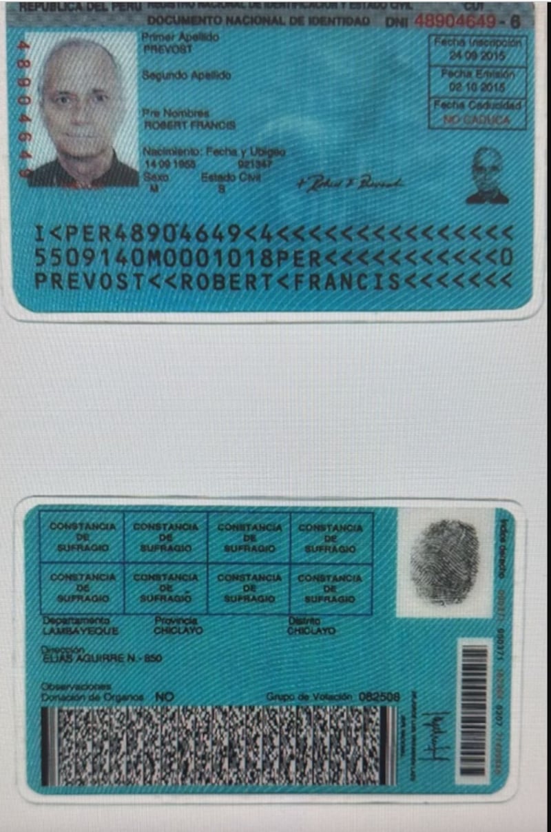 DNI peruano de León XIV