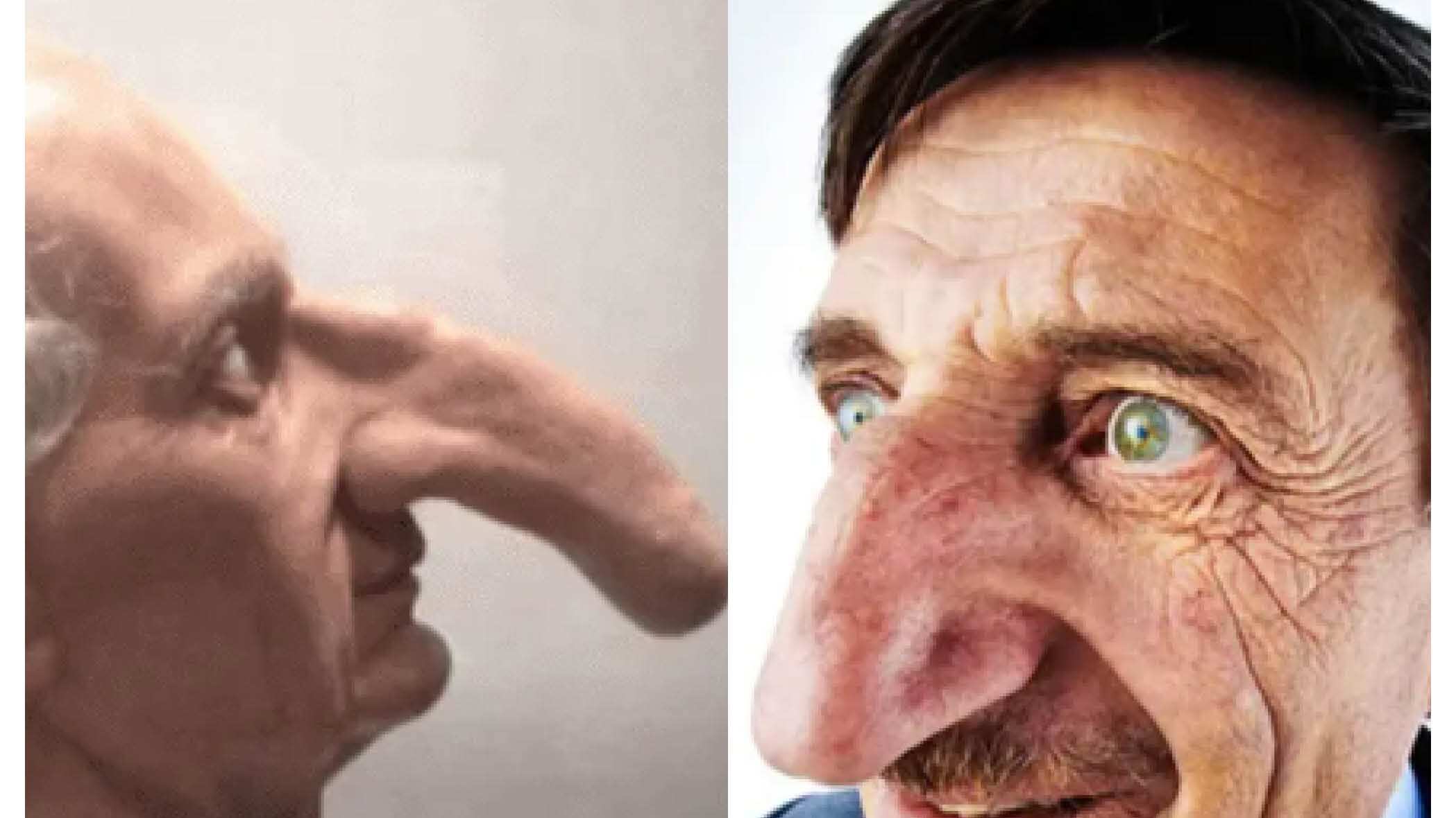 Estos hombres tienen su nariz muy grande.