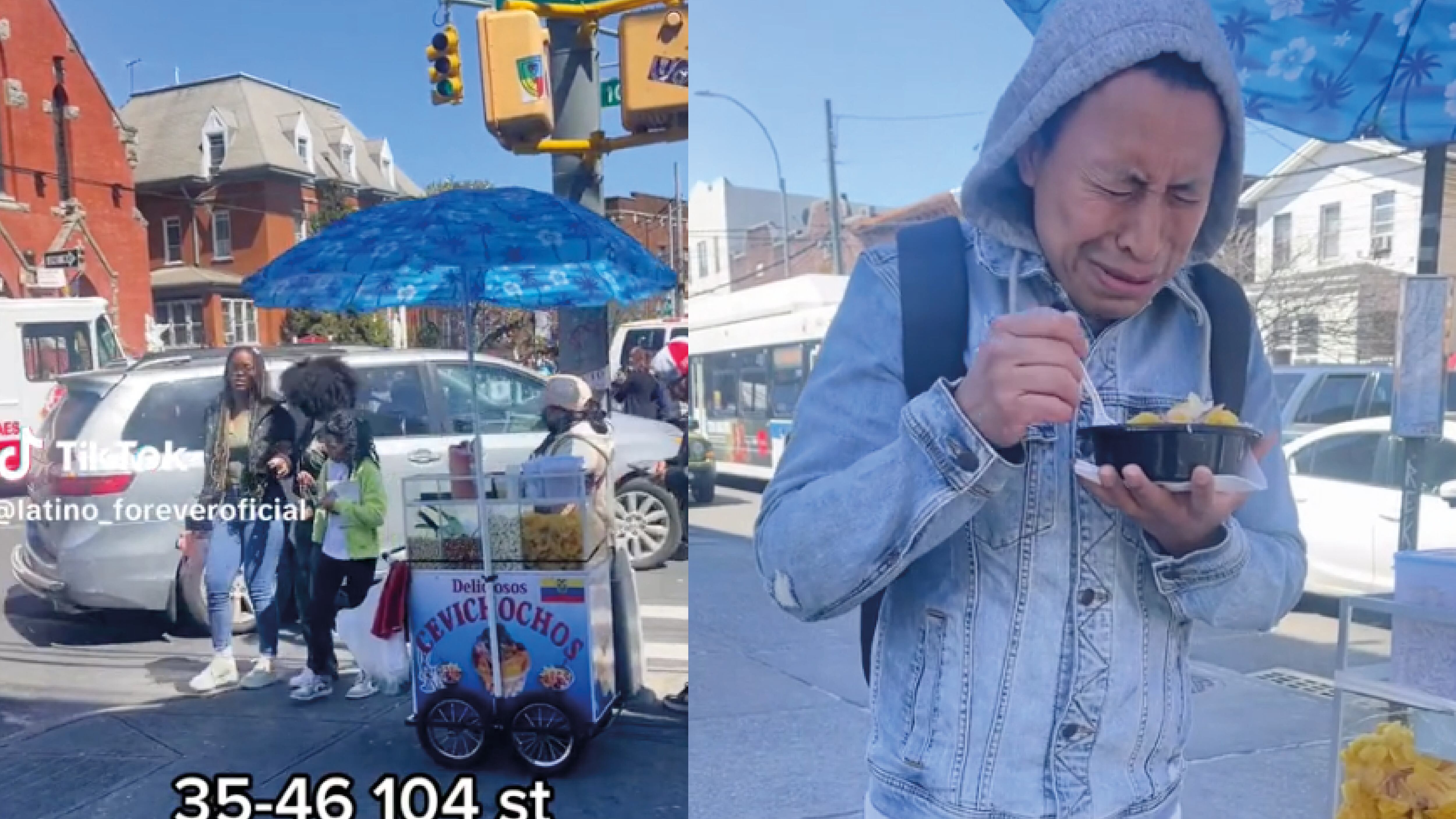 Migrante ecuatoriano se emociona hasta las lágrimas por encontrar cevichochos en New York