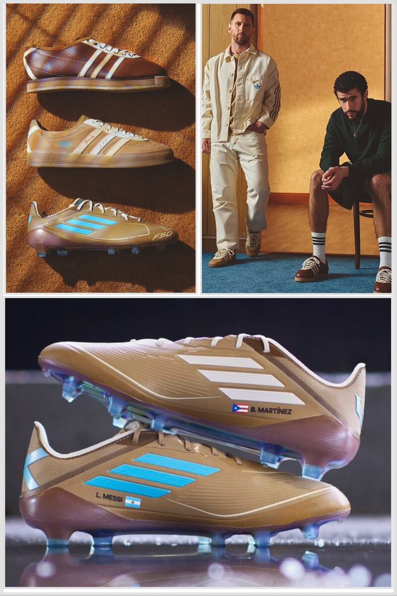 Bad Bunny y Lionel Messi el costo de su coleccion de zapatos y cuando salen a la venta Metro Ecuador