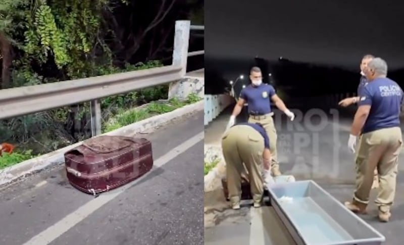 maleta con el cuerpo de una mujer en el río Mossoró