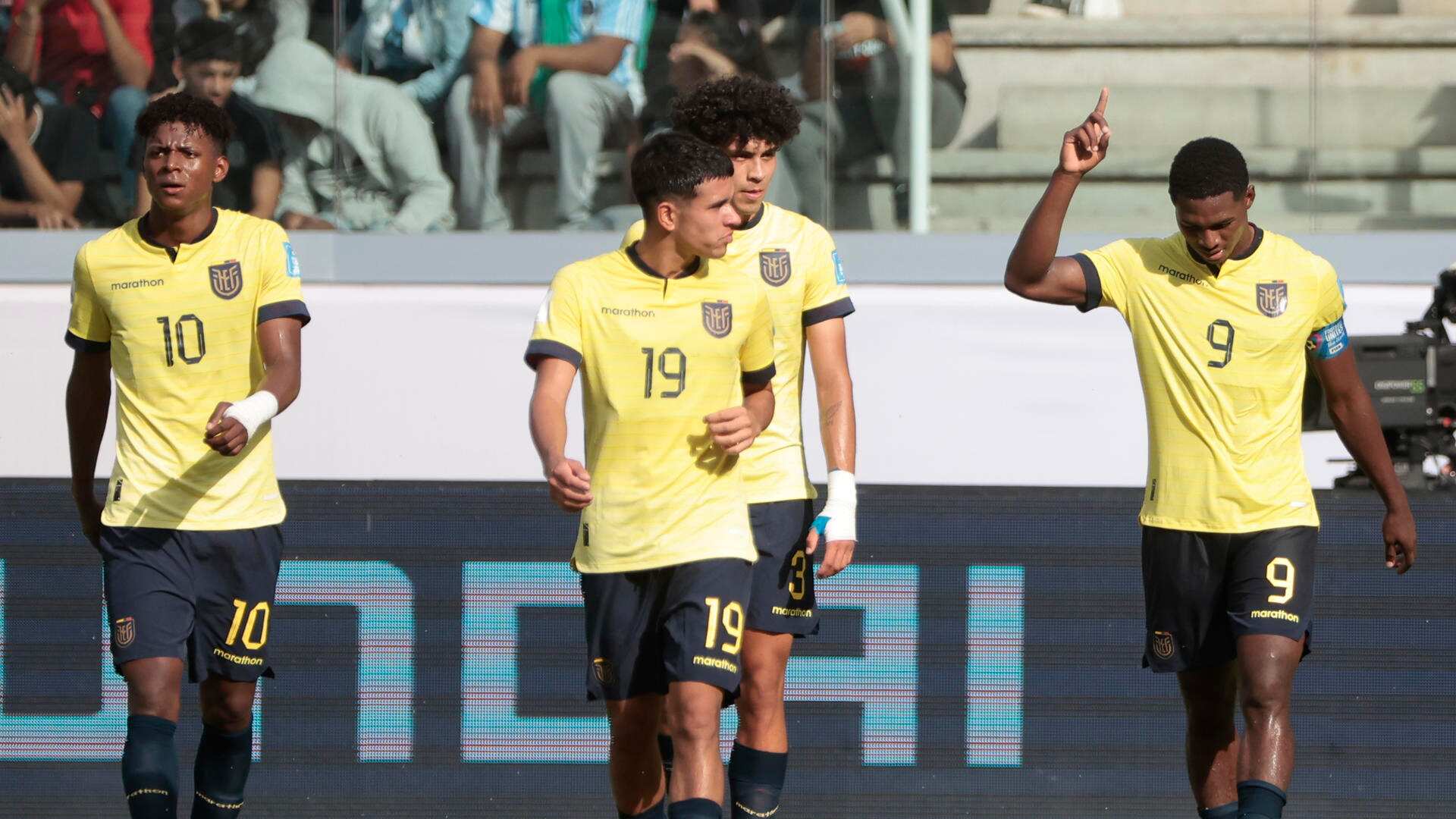 Justin Cuero, Nilson Angulo, Kendry Páez y Christian García con Ecuador Sub 20