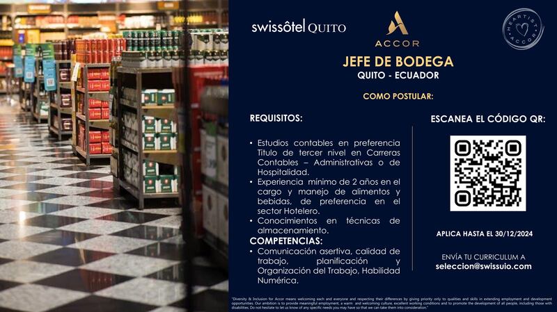 Vacantes en el Swissôtel Quito