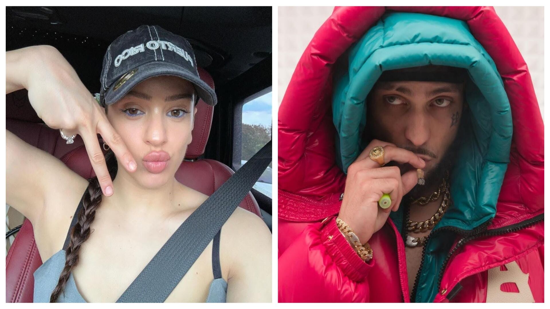 Rosalía le respondió al cantante que subió una foto suya "desnuda" // Ig: Rosalía y JC Reyes