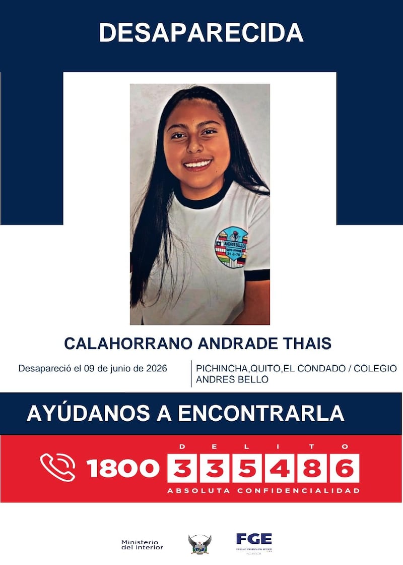 Thais salió de su colegio para comprar y desapareció en el norte de Quito