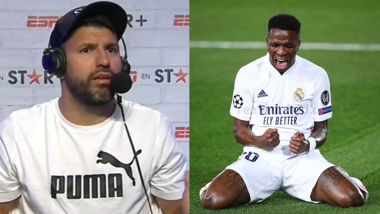Vinicius Junior con el Real Madrid junto al Kun Aguero