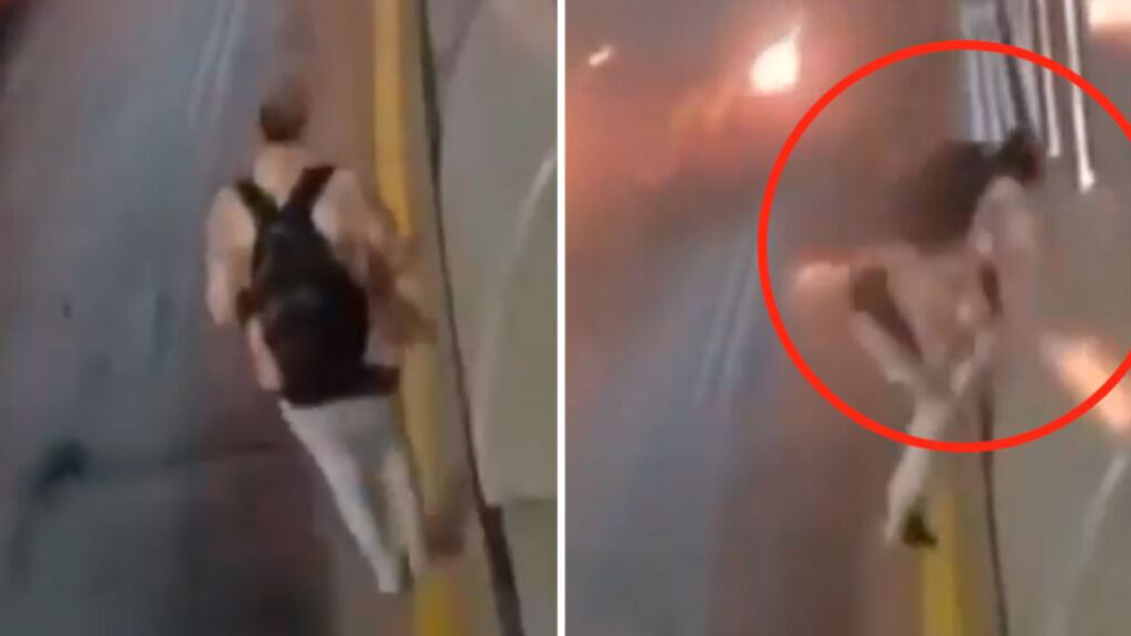 Hombre casi muere al intentar colarse en una estación sin pagar