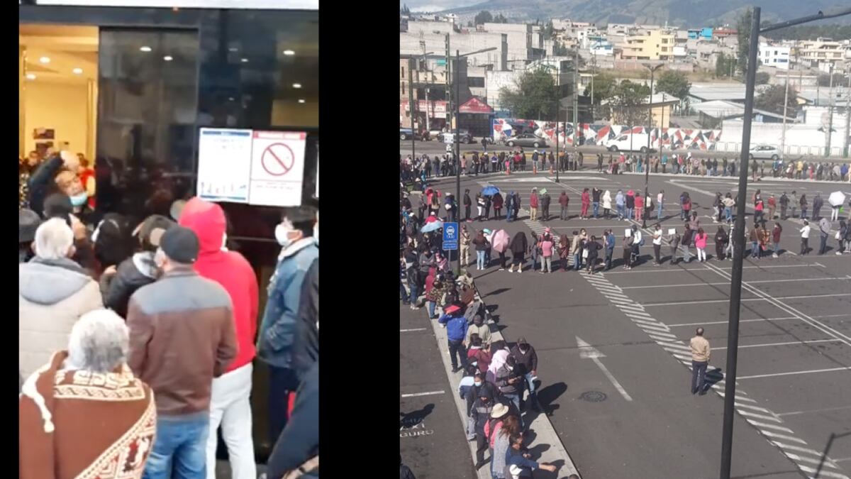 Afiliados hacen largas filas para obtener un turno en el IESS Quito Sur