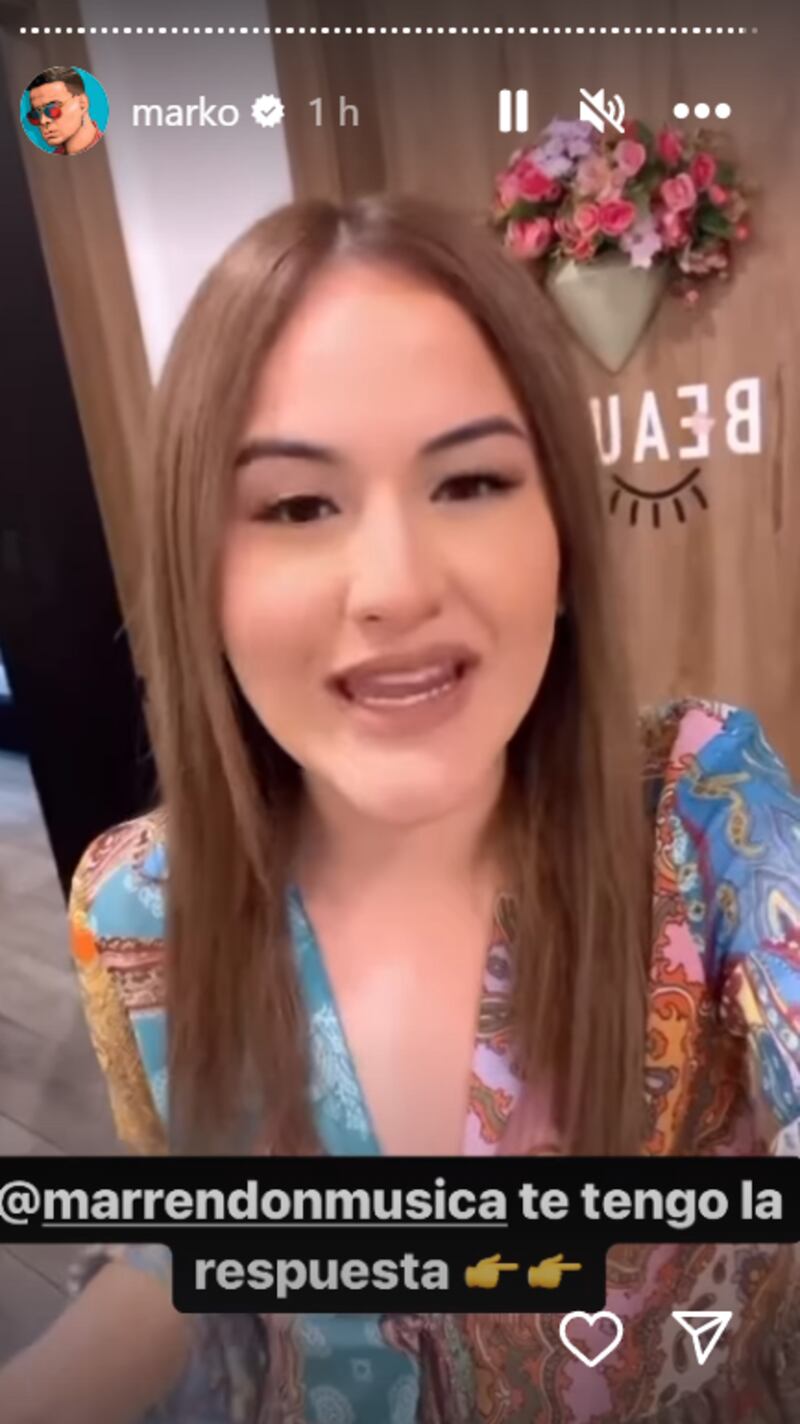 Capturas de historia de Instagram de Marko Música