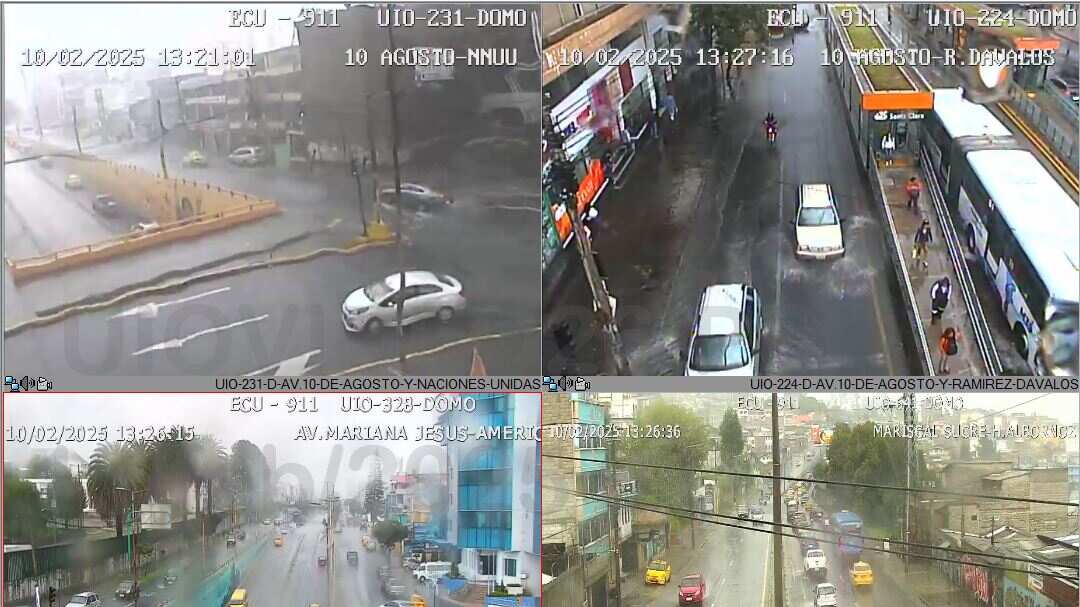 ¡Aguacero en Quito! Fuerte lluvia con truenos se registran en varios sectores