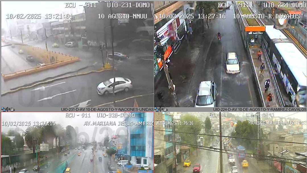 ¡Aguacero en Quito! Fuerte lluvia con truenos se registran en varios sectores