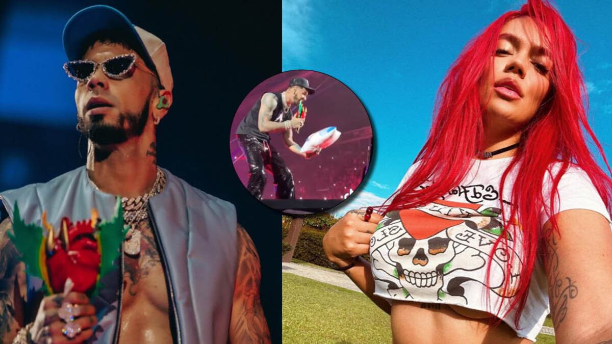 Anuel AA besa la foto de Karol G