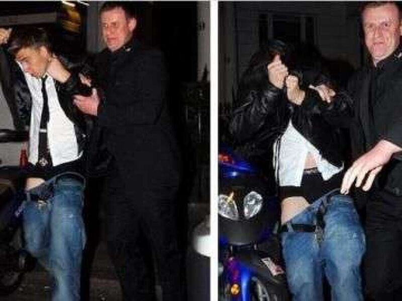 Nicklas Bendtner saliendo ebrio de un PUB