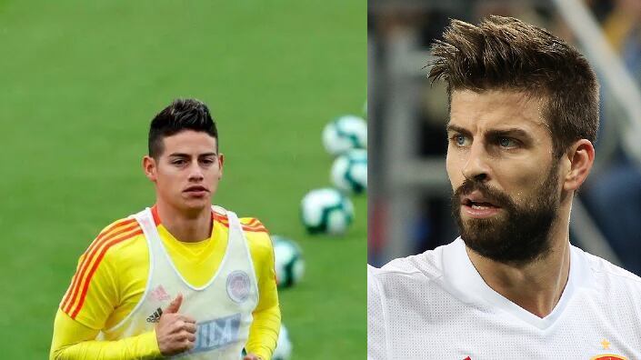 James Rodriguez y Gerard Piqué