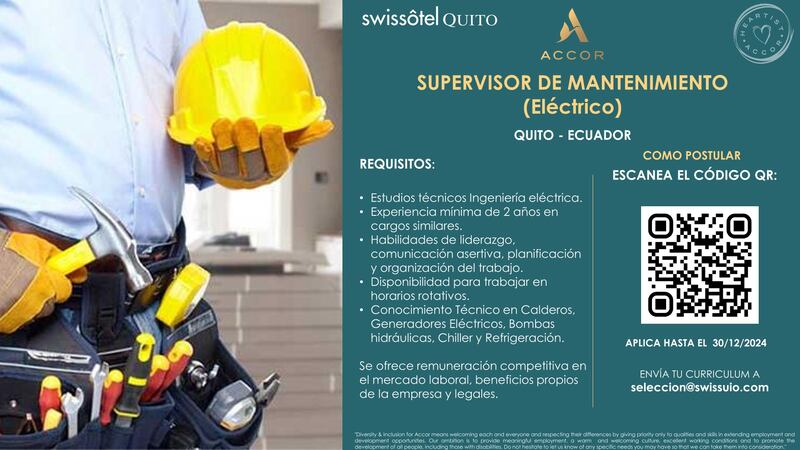 Vacantes en el Swissôtel Quito