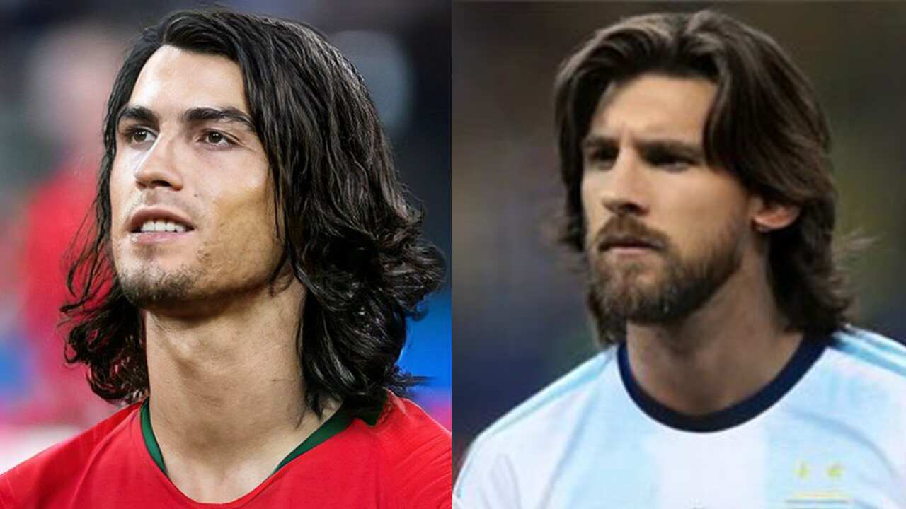 Cristiano Ronaldo y Lionel Messi como rockstars