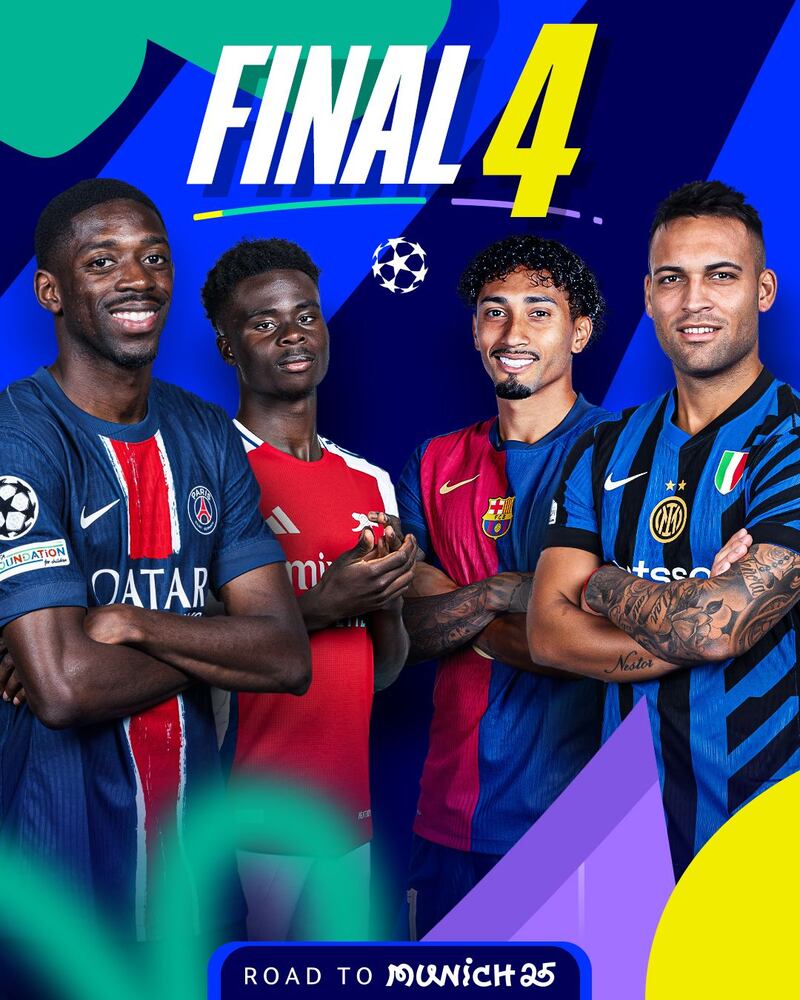 Así quedarían los cruces de semifinales de la Champions