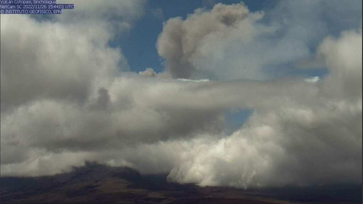 Caída de Ceniza del volcán Cotopaxi