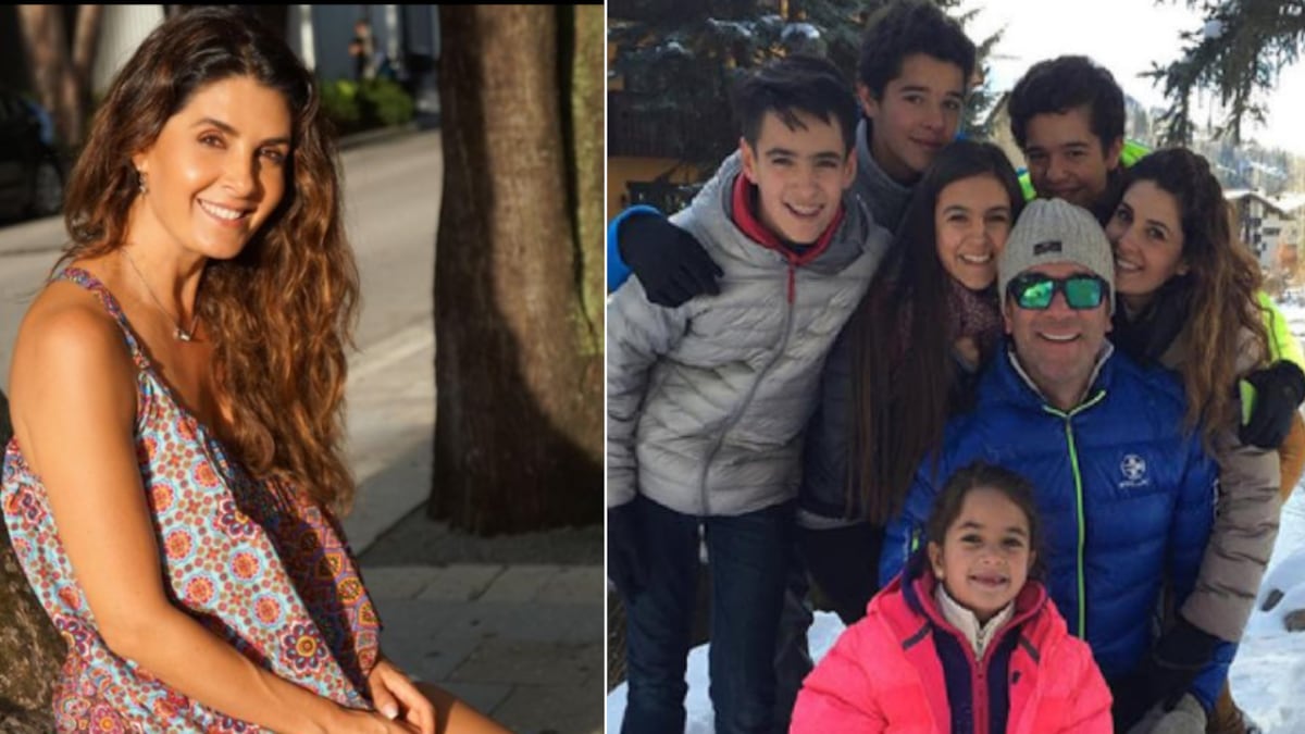 Mayrín Villanueva y Eduardo Santamarina comparten junto a sus hijos.
