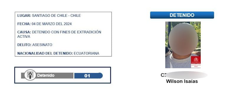 ¿El caso de asesinato por el que ecuatoriano mantenía una notificación roja de Interpol?.