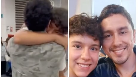 Así fue el reencuentro del hijo de Alejandra Jaramillo con su padre en Ecuador