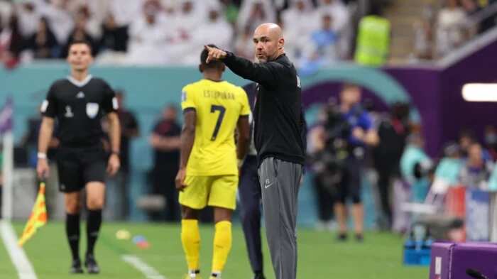 Félix Sánchez Bas dirigiendo a Qatar vs Ecuador