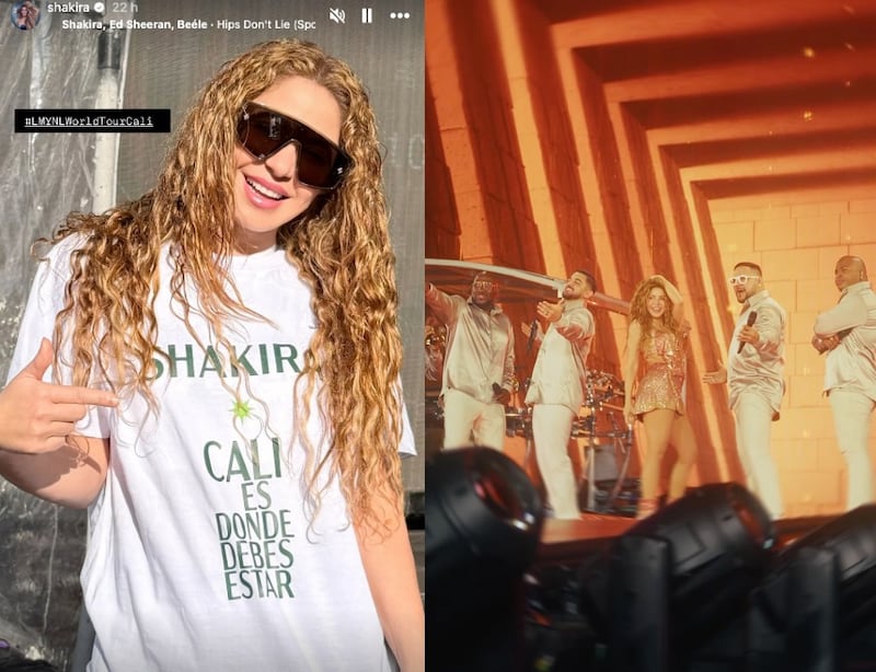 Shakira junto a grupo Niche