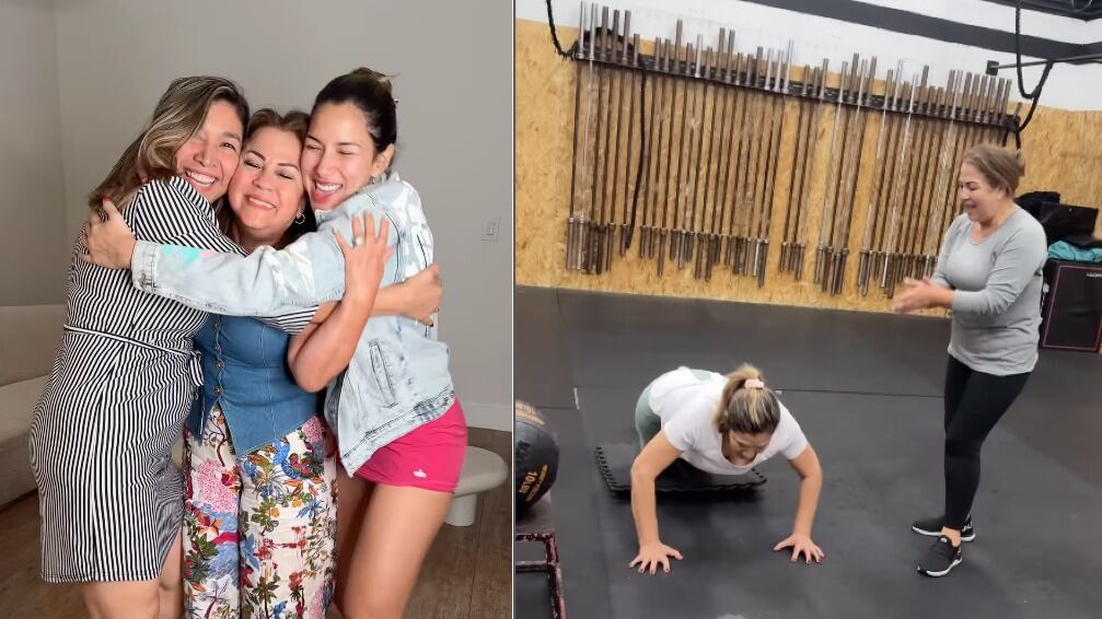 Alejandra Jaramillo comparte moementos emotivos con la mamá de Efraín Ruales en Miami.
