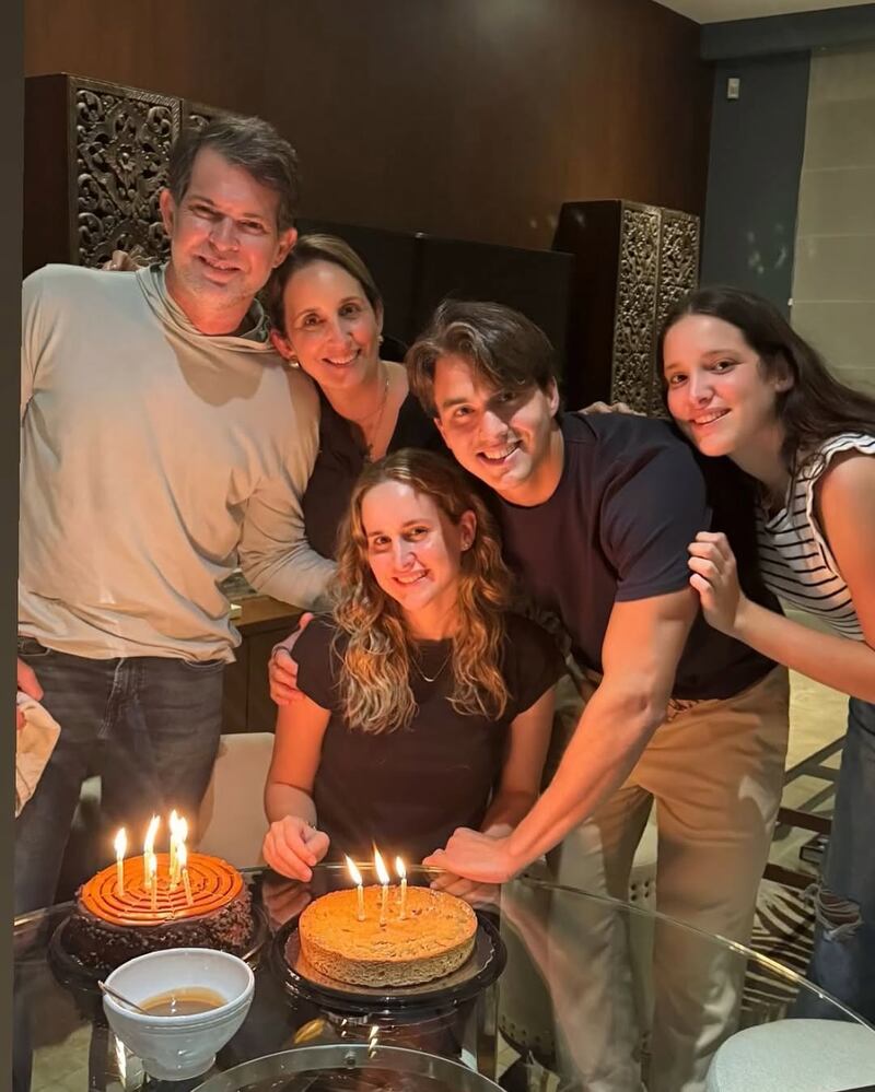 Francesco Tabacchi con su familia.
