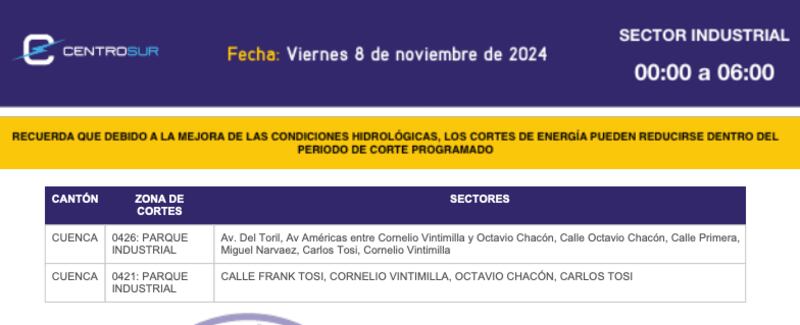 Corte de luz en Cuenca