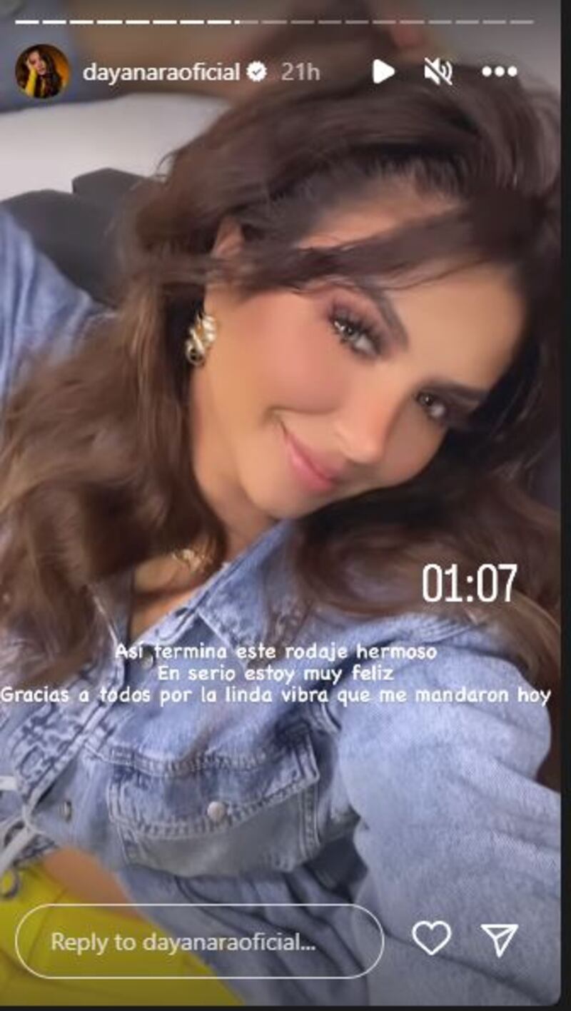 Captura de pantalla historias de Instagram, Dayanara Peralta