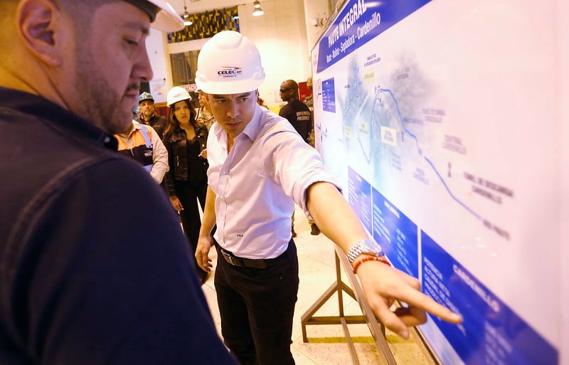 Presidente de la República, Daniel Noboa, visitó la Hidroeléctrica Paute Molino