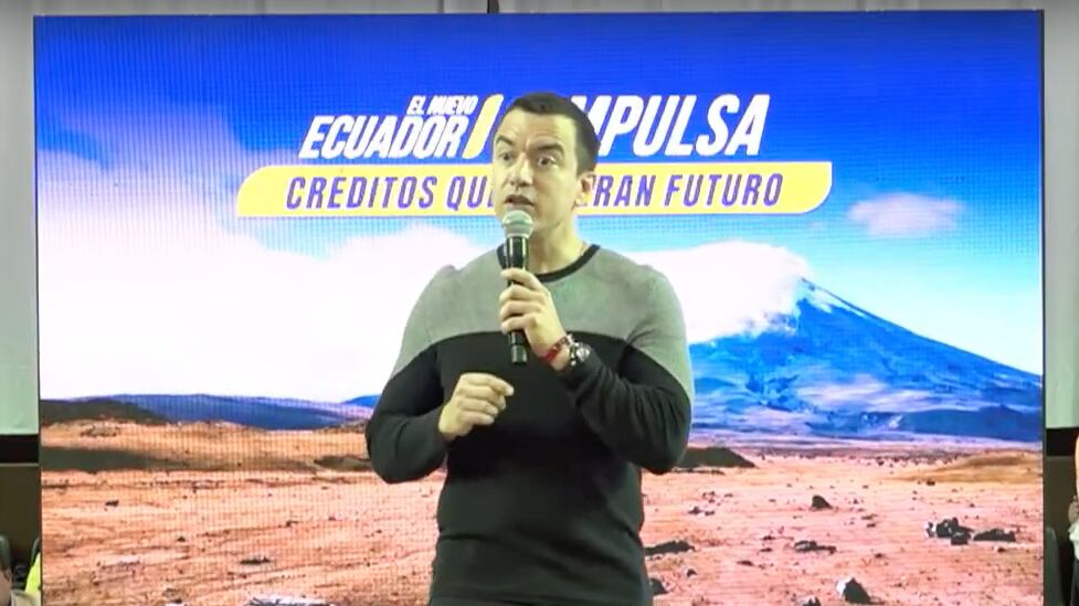 Presidente Daniel Noboa desde la entrega de crèditos en Cotopaxi
