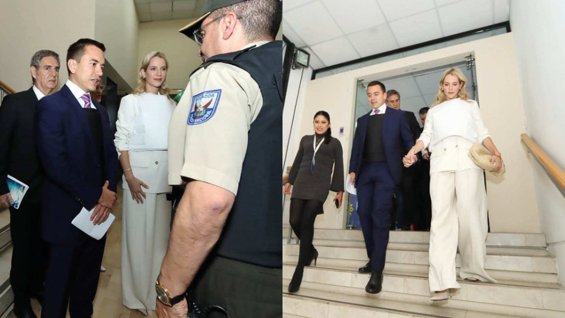 Lavinia Valbonesi usó chaleco antibalas de acuerdo al color de su vestimenta