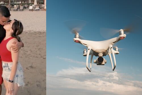 Este sujeto se las quiso dar de romántico y casi se rompe la cabeza con un drone